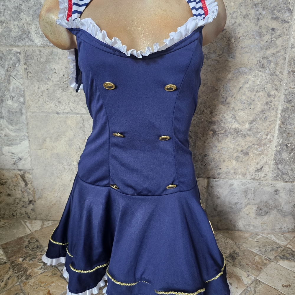 Sailor Dress Or Costume with Gold Buttons